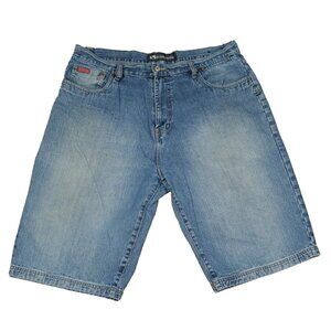 Vintage Y2k Drunknmunky denim shorts in a light blue wash. size 40